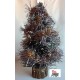 ALBERELLO DI NATALE con addobbi e  base in legno  /  33 cm   (usato vintage)