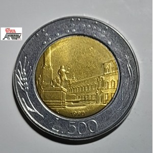 Moneta  Lire 500 - 1990  REPUBBLICA   ITALIANA   (Circolata)