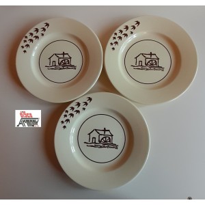 MULINO BIANCO  "LE RONDINI '"  Set  3  Piatti  - BARILLA  / Nuovi  con craquel&eacute;