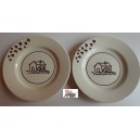 MULINO BIANCO  "LE RONDINI  '"  Set  2 Piatti   - BARILLA  / Nuovi  con craquel&eacute;