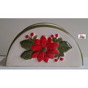 PORTATOVAGLIOLI  in ceramica artigianale   a forma di semicerchio  (nuovo)