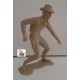 Coppia COW-BOY in duello in plastica  colore Beige H 13,5 cm  /  anni '60