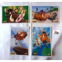 IL GIRO DEL MONDO  con  TIMON e PUMBAA  cartoline promo VHS  WALT DISNEY   4 pz.