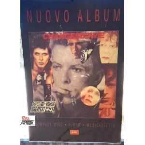 "DAVID BOWIE - CHANGESBOWIE "     vetrofania   promo dell' album  raccolta  1990