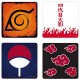 Set di 4 sottobicchieri da Naruto Shippuden - "Emblems" Coasters - di AbyStyle